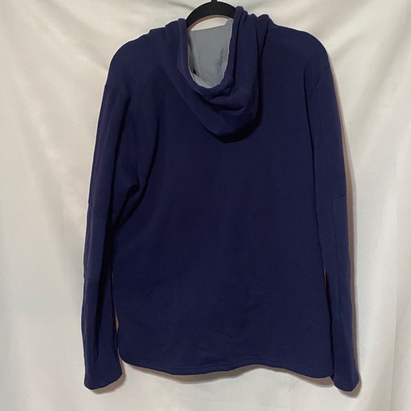 UNDERARMOUR MENS SIZE Large NAVY ANNAPOLIS FLEECE LINED HOODED SWEATSHIRT CLEAN - Picture 9 of 13